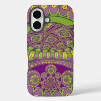 African Purple and Yellow Kaleidoscope Traditional iPhone 16 Case