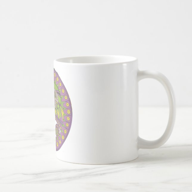 African Purple and Yellow Kaleidoscope Traditional Coffee Mug (Right)