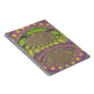 African Purple and Yellow Kaleidoscope Traditional Notebook