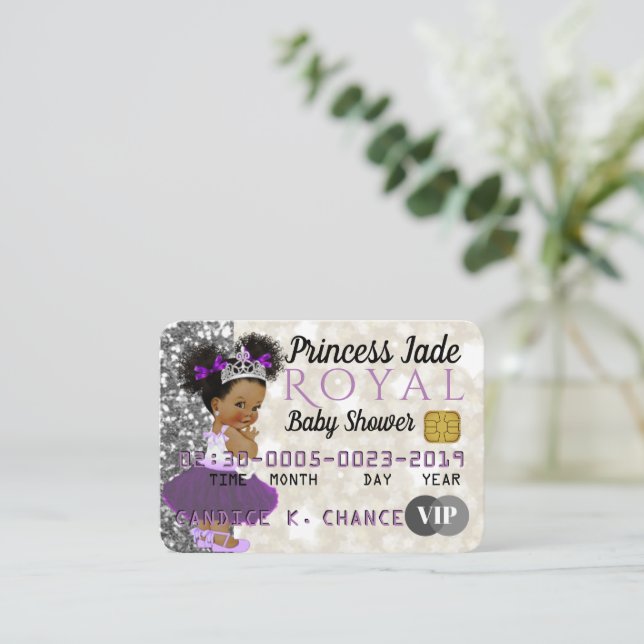 African Purple Princess|VIP Credit Card Invitation (Standing Front)