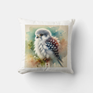 African Pygmy Falcon 111024AREF111 - Watercolor Cushion