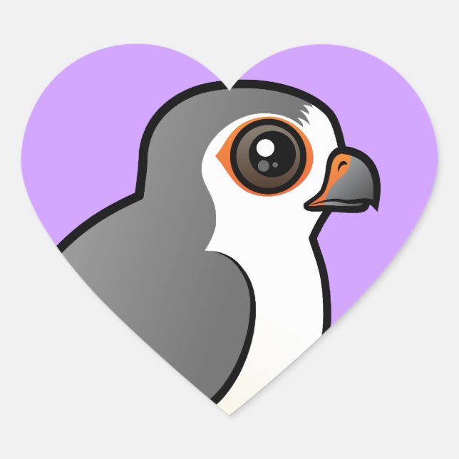 African Pygmy Falcon Heart Sticker (Front)