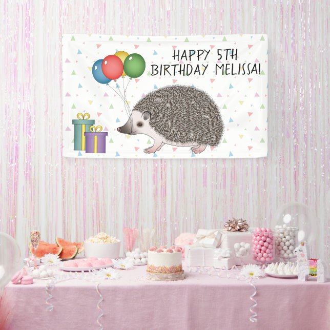African Pygmy Hedgehog Animal - Happy Birthday Banner (Party)
