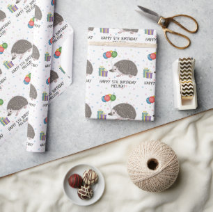 African Pygmy Hedgehog Animal - Happy Birthday Wrapping Paper