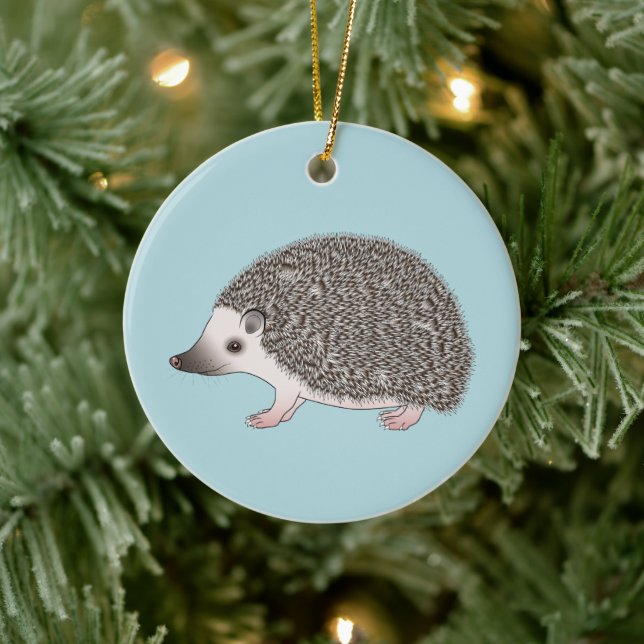 African Pygmy Hedgehog Cute Cartoon Illustration Ceramic Tree Decoration (Tree)