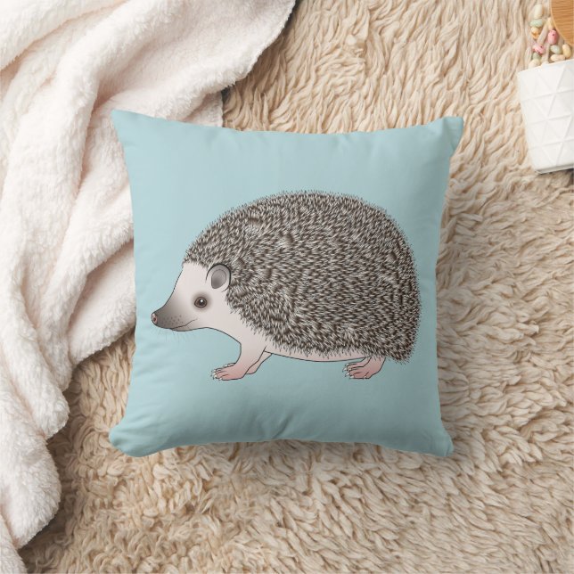 African Pygmy Hedgehog Cute Cartoon Illustration Cushion (Blanket)