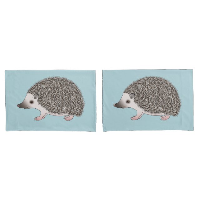 African Pygmy Hedgehog Cute Cartoon Illustration Pillowcase (Front-Set)