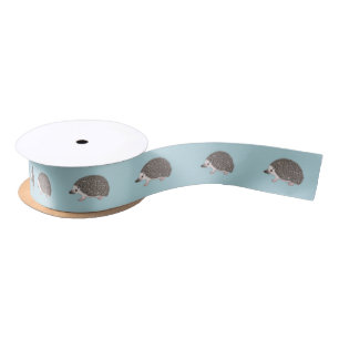 African Pygmy Hedgehog Cute Cartoon Illustration Satin Ribbon