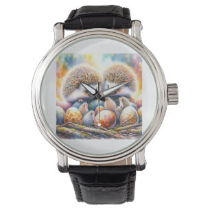 African Pygmy Hedgehogs 040624AREF112 - Watercolor Watch