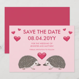 African Pygmy Hedgehogs With Hearts Save The Date