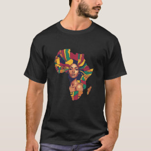 African Queen Afrocentric Africa Map Heritage T-Shirt