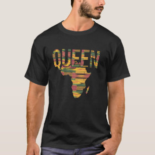 African Queen Art For Women Girls Kente Cloth Afri T-Shirt