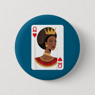 African queen card melanin black pride blm 6 cm round badge