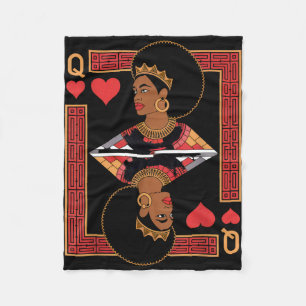 African queen card melanin black pride blm fleece blanket