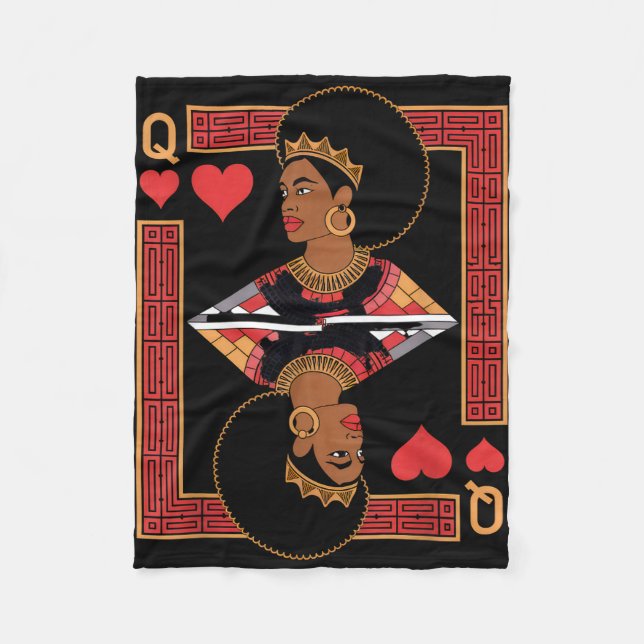 African queen card melanin black pride blm fleece blanket (Front)