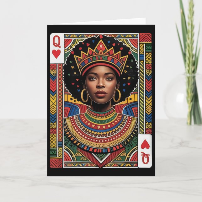 African Queen Card Melanin Black Pride Blm Junetee (Front)