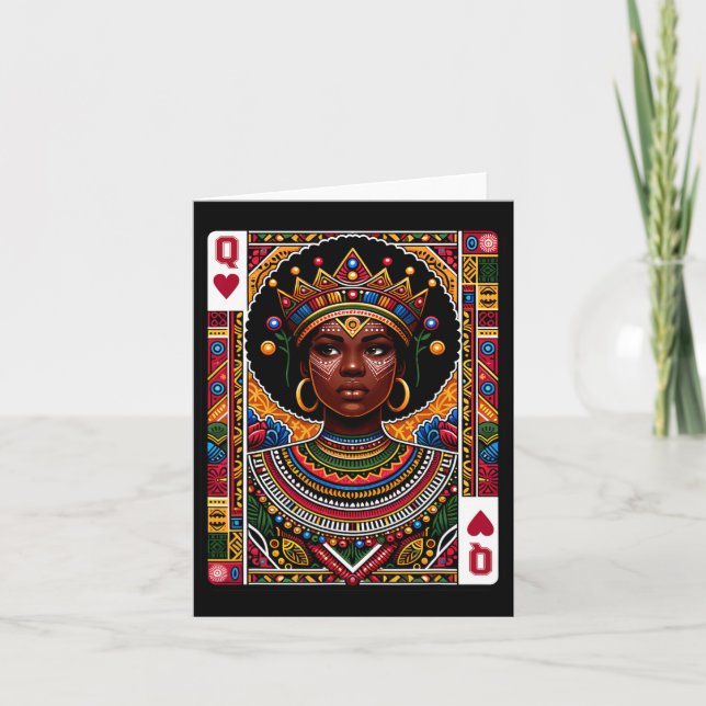 African Queen Card Melanin Black Pride Blm Junetee (Front)