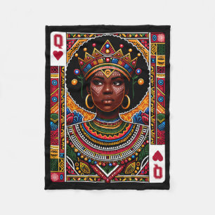 African Queen Card Melanin Black Pride Blm Junetee Fleece Blanket
