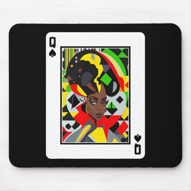 African Queen Card Melanin Black Pride Blm Junetee Mouse Mat (Front)