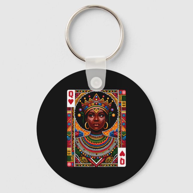 African queen card melanin black pride blm key ring (Front)
