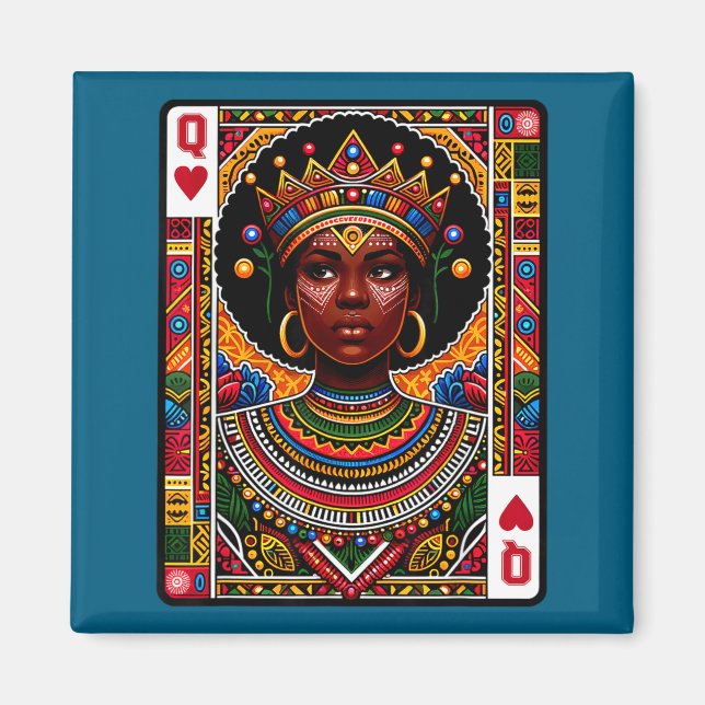 African queen card melanin black pride blm magnet (Front)