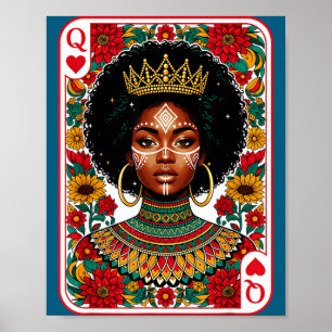 African queen card melanin black pride blm poster