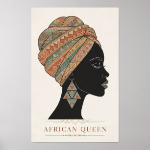 African Queen Poster - Boho African Woman Wall Art