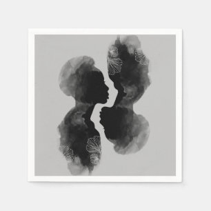 African Queen Silhouette Art Paper Napkin