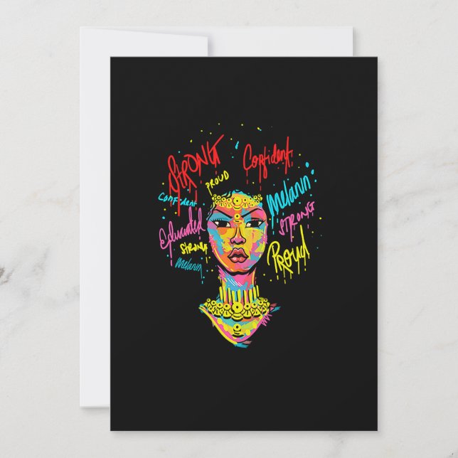 African Queen Strong Woman Black History Month Pro Save The Date (Front)