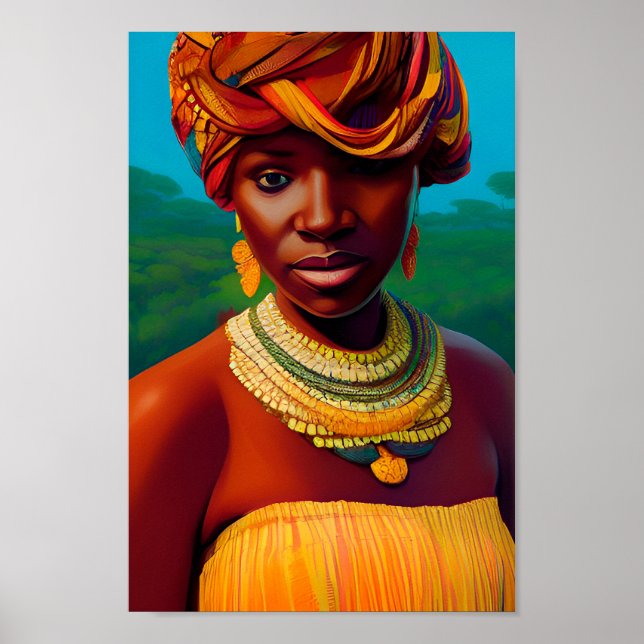 African Queens African Art Black Woman Art African Poster (Front)