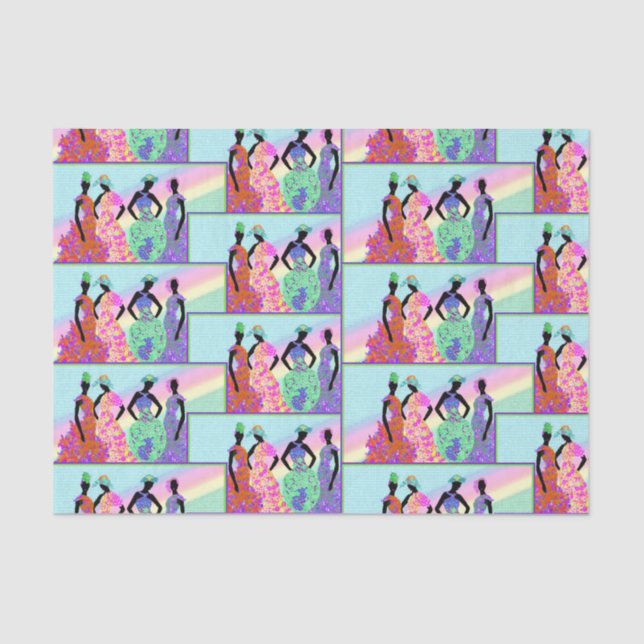 African Rainbow Parade Tissue Paper (Front)