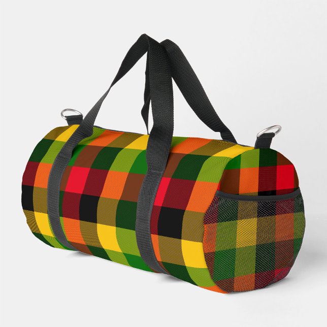  African Rasta Reggae Colours Plaid Pattern Design Duffle Bag (Creator Uploaded)