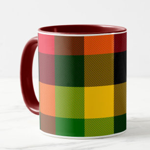 African Rasta Reggae Colours Plaid Pattern Design Mug