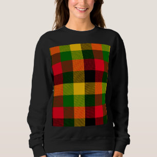 African Rasta Reggae Colours Plaid Pattern Design Sweatshirt