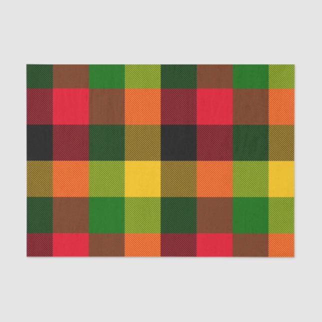  African Rasta Reggae Colours Plaid Pattern Design Tissue Paper (Front)