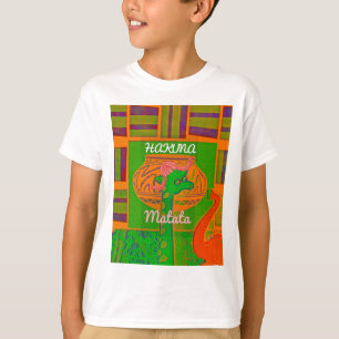 African Red Golden Green Rasta Giraffe Colours T-Shirt
