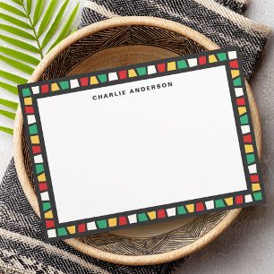 African red green yellow white mosaic Kwanzaa name Card