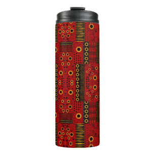 African Red Sunburst Patchwork Thermal Tumbler