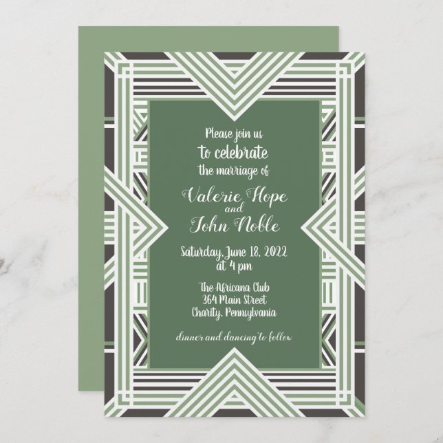 African Remembered Wedding Invitation (Front/Back)