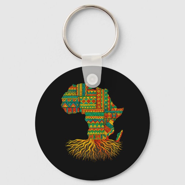 African Roots Africa Map Melanin Juneteenth  Key Ring (Front)