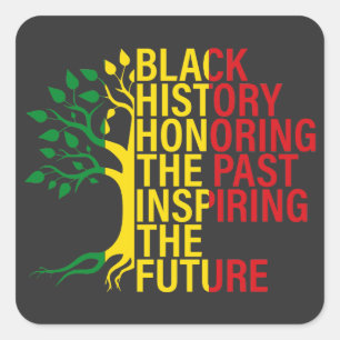 African Roots Black History Month Past and Future Square Sticker