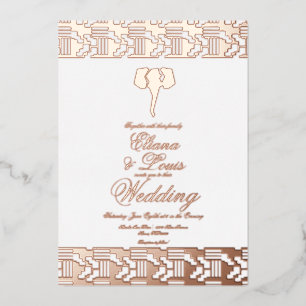 African Rose Gold Elephant Wedding Pressed
