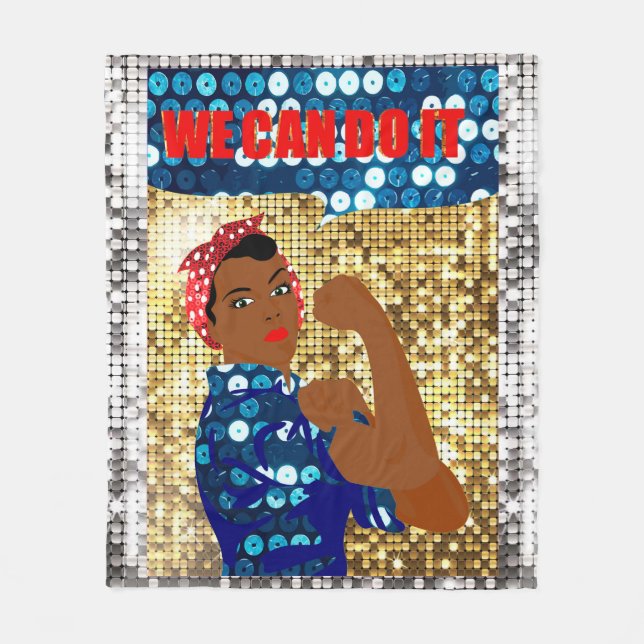 african rosie the riveter blanket (Front)