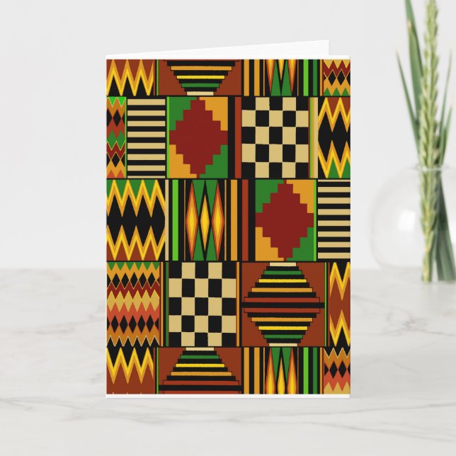 African Royal Kente Cloth Design Card (Front)