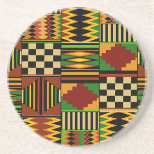 African Royal Kente Cloth Design Coaster