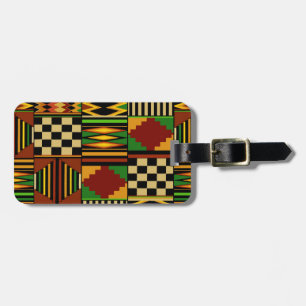 African Royal Kente Cloth Design Luggage Tag
