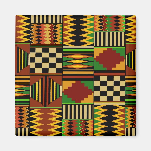 African Royal Kente Cloth Design Magnet (Front)