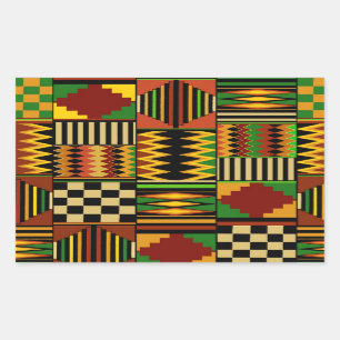 African Royal Kente Cloth Design Rectangular Sticker