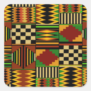 African Royal Kente Cloth Design Square Sticker