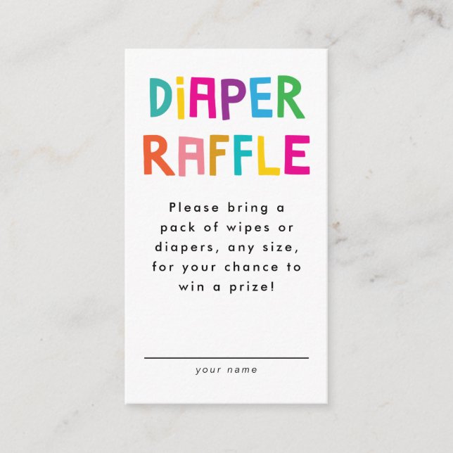 African Safari Animals Baby Shower Diaper Raffle Enclosure Card (Front)